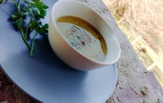 Crema de guisantes y menta